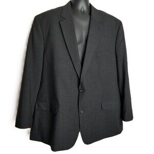 GS Mens Suit Jacket 54PRG Charcoal Black Wool Blend Professional Business Portly
